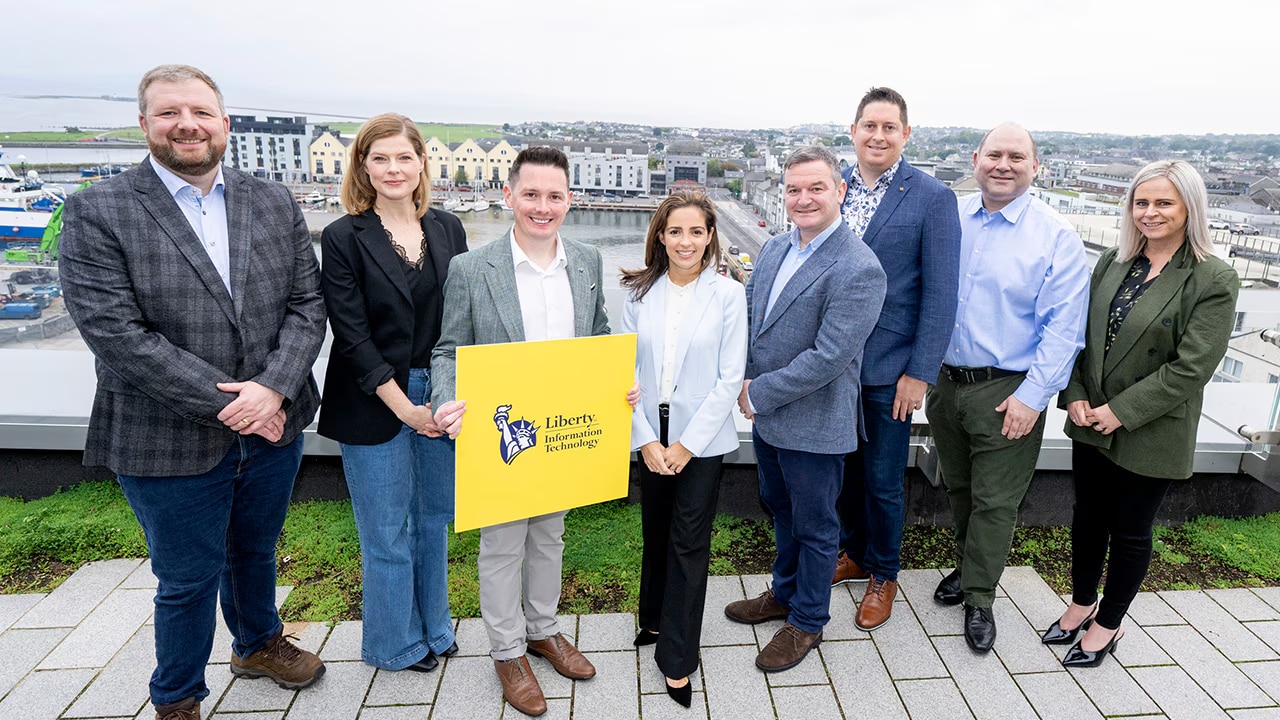 Group of individuals pictured at Liberty IT new office